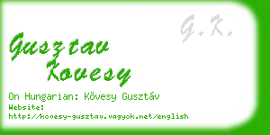 gusztav kovesy business card